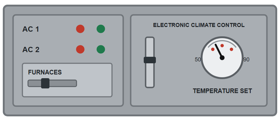 Late Intellitec panel with a round temperature dial
